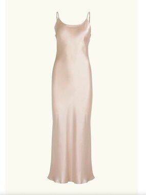 Flannel pink silk slip dress - 1